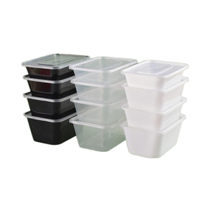 Fiambreras de plástico desechables comerciales para comida rápida, diseño Rectangular apto para <span class=keywords><strong>microondas</strong></span> <span class=keywords><strong>barato</strong></span>, compartimentos gruesos para cuencos, preparación de comidas - Product Image 1