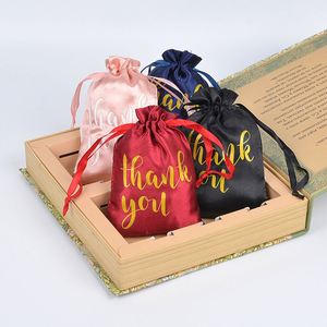 Bolsas de Satén Personalizadas al por Mayor con Logotipo Impreso en Serigrafía, Bolsitas de Joyería de Seda Pequeñas con Cordón, Bolsas de Regalo - Product Image 2