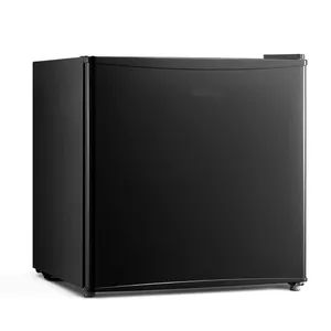 Kaynak fabrika 1.6 kübik Feet siyah kompakt tek geri dönüşümlü kapı buzdolabı Retro Mini buzdolabı