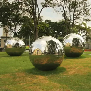 Alta Qualidade Grande Jardim Metal Esfera Redonda Escultura Decorativa De Aço Inoxidável Oco Bola