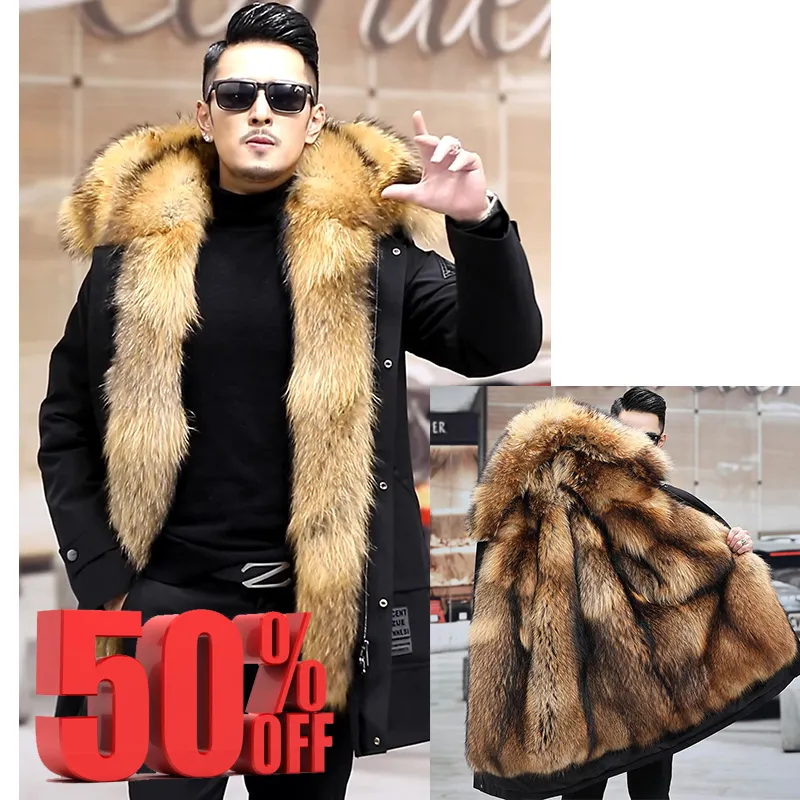 Free Shipping OEM Design Canadian Style Parka Men's Goose Down jacket Thick Fabric Long Sleeve Outdoor Winter Coat