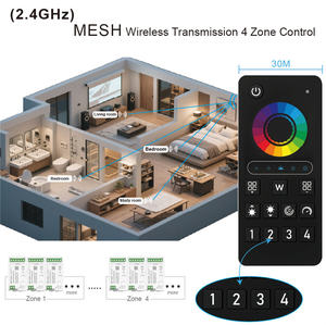 Controlador LED RGBW de 4 Zonas MESH, Control Remoto, Grupo y Sincronización, Tuya Smart WIFI, Mini Controlador de 12/24V, Cambio de Color, Decoración, MC100W - Product Image 3