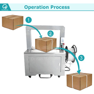 OCEAN Caja de cartón de acero automática Paquete de máquina de atado de paquetes Pp Poly <span class=keywords><strong>Transpack</strong></span> Band Correa Paquete de máquina - Product Image 2