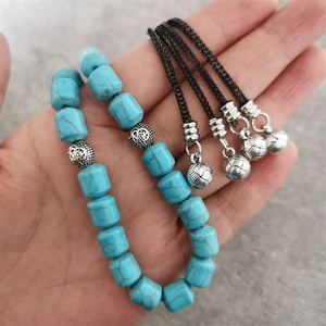 Vendita calda sintetico blu turchese pietra 8*10mm 33 perline Tasbeeh Subha Misbaha islamico Tasbih perline di preghiera musulmana Allah <span class=keywords><strong>rosario</strong></span> - Product Image 5