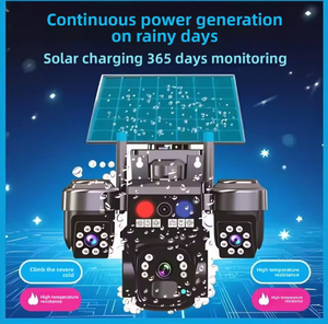 12MP 4k năng lượng mặt trời wifi an ninh máy ảnh màu xanh đỏ ánh sáng báo động đúng ba ống kính Ba xem PTZ 360 đầy đủ màu sắc tầm nhìn ban đêm ngoài trời <span class=keywords><strong>PIR</strong></span> - Product Image 3