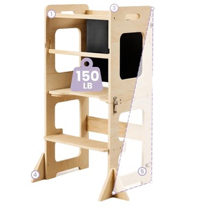 Tour d'apprentissage pour enfants en bois massif, pliable, tabouret de cuisine pour tout-petits - Product Image 5