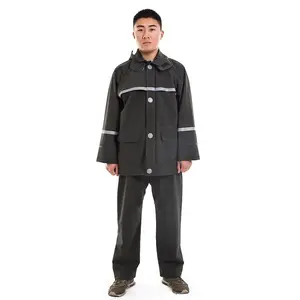 Waterproof PVC Knitted Fabric Outdoor Workers Raincoat Suit