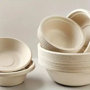 Disposable No Added Pfas Eco Friendly Pulp Paper Bowl Biodegradable Disposable Bagasse Pulp Food Container Small Bowl