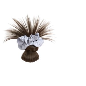 Peluca de moño bajo con pinza para el pelo, scrunchie a rayas, accesorio de alta gama para el cabello, peluca para peinado recogido, bolsa para peluca para mujer - Product Image 3