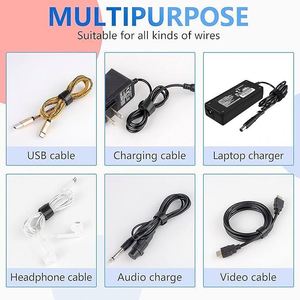 Adjustable Cable Management Ties Eco-Friendly Polyester Nylon <b>Hook</b> Loop <b>Adhesive</b> Tape for Organizing Cords Shoes Bags Black - Product Image 3