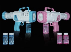 Ventas calientes Automático 20 Agujeros Cohete Soplador de jabón Plástico Alta demanda Cohete Bazooka Pistola de burbujas - Product Image 3