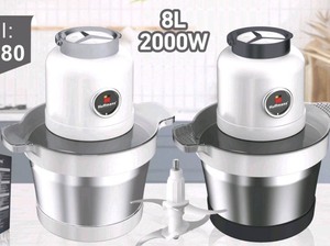 Hachoir alimentaire commercial puissant Hoffmans 2000W, 8L, en acier inoxydable, avec lames de qualité professionnelle - Product Image 4