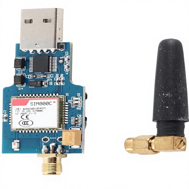 USB to GSM Module SIM800C Quad Band GSM GPRS With Blue--tooth Support SMS Send Receive Wireless Communication Board