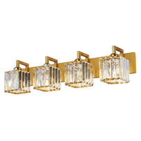 Lampes murales LED multi-têtes KangDuo, blanc chaud, en fer, style nordique moderne minimaliste, E26 AC 85-165V IP44, abat-jour en cristal pour salle de bain, garantie 3 ans
