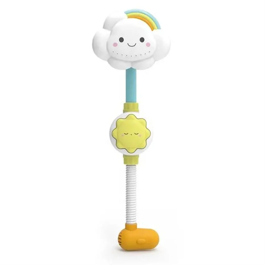 무지개 구름 태양 별 샤워 꼭지 물 만화 전기 아기 욕조 장난감 손 목욕 샤워 장난감