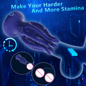 Kovida homme méduse tentacules vibrant pénis gland Massage exercice APP Silicone Masturbatore Traction pénis dispositif d'entraînement - Product Image 6