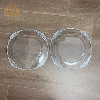 Assiette de Présentation Ronde en Plastique Transparente Dorée pour Mariages, Hôtels et Fêtes
