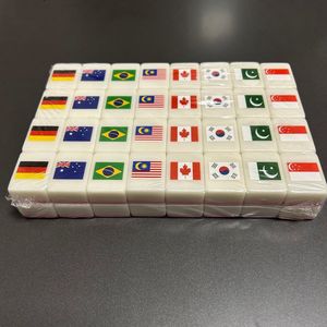 Jeu de <span class=keywords><strong>Mahjong</strong></span> 64 pièces « Évasion en bord de mer » avec motifs, drapeaux, balles et jouets d'échecs Battle Chee pour les 12 ans et plus - Product Image 5