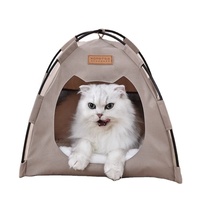 Tente de camping pliable et imperméable pour animaux de compagnie (chats et chiens) avec fenêtre en maille respirante, abri d'extérieur pour la protection solaire et l'intimité