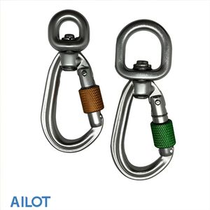 Mosquetón de aleación de aluminio 4KN de alta calidad, gancho de mosquetón giratorio adecuado para correa de perro, herramienta multifunción - Product Image 6