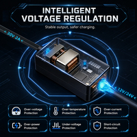 Chargeur de Voiture Numérique Starlink Mini 5M/16FT avec Affichage, Convertisseur 12V 24V vers 30V