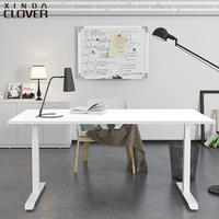 Economic Single Motor Uplift Height Adjustable Study Table Sit Stand Electric Lifting Office Desk White