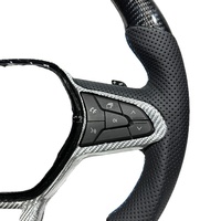 Volant sport personnalisé en cuir avec fibre de carbone blanche et noire, fibre de carbone argentée, adapté à la Renault Clio 5, vente directe