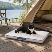 Coussin-lit pour chat de camping, matelassage en forme de pétales de fleurs, en silicone rafraîchissant, pour voyage et hiver, avec couche visible pour tente, terrasse et repos