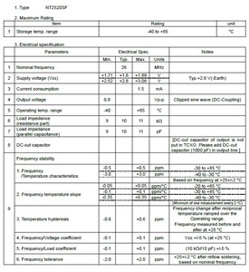 Oscilador de Cristal Compensado por Temperatura NT2520SF de 26.000 MHz, Certificado RoHS, Paquete SMD2520 para Aplicaciones de IA - Product Image 6