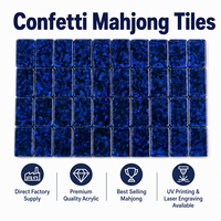 Tuiles de Mahjong en Acrylique Confetti 19mm (1,2 po) Taille Standard Compatible avec les Supports de Mahjong Américains Logo Personnalisé Impression UV Gravure Laser OEM