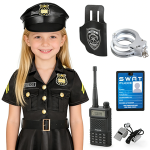 Disfraz de Policía Femenina Personalizable con Accesorios de Juguete, Kit de Juego de Roles para Niños, Disfraz de Policía para Halloween - Product Image 2