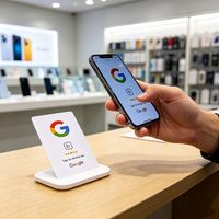 Carte de visite NFC portable 424 avec puce AES 13,56 MHz pour avis Google et accès aux réseaux sociaux – Personnalisation rapide