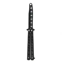Couteau de sécurité pliable en acier inoxydable pour entraînement, marque privée, vente en gros, couteau papillon pliant de poche avec peigne intégré