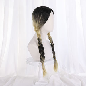 Perruque de cosplay Ainizi de 60 cm, tresses noires mélangées à du blond, personnage de Haitani Ran, inspirée de Tokyo Revengers - Product Image 3