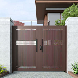 Porte de cour moderne en alliage d'aluminium fini, étanche, avec ouverture latérale, pour usage extérieur dans les fermes et les villas - Product Image 2