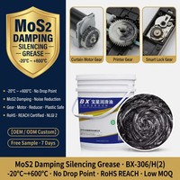 Graisse amortissante et silencieuse au MoS2 -20°C à 600°C NLGI 2 sans point de liquation pour moteur de rideau, engrenage d'imprimante, serrure intelligente, siège électrique, conforme RoHS REACH, OEM