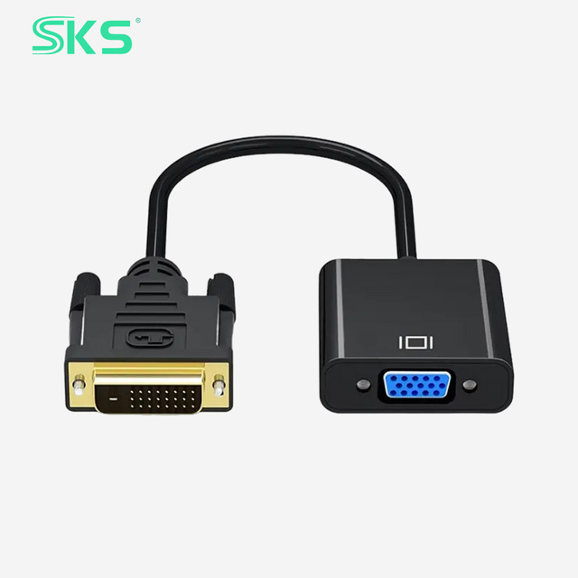 24+1 25 Pin DVI Male to 15 Pin VGA Female PVC Jacket Video Converter Cable with Audio & Adapter for Computer HDTV 1080P