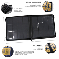 384 bolsillos de cuero RTS PU cuero Trading Toploader Binder Album, 12 bolsillos Premium Top Loader Card Binder