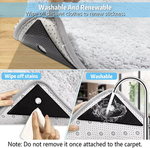 Pinzas para alfombras con súper pegajosidad-Cinta para alfombras antirizado Área antideslizante Mantiene su alfombra en su lugar y hace que las esquinas sean planas - Product Image 3