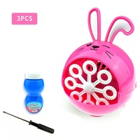 Summer Kids Portable Cartoon Rabbit Bubble Machine Outdoor Bubble Toy avec 60ml Bubble Solution Ideal for Backyard Play Park