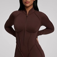 Mono de yoga sin costuras para mujer, efecto segunda piel, con tirantes finos, largo completo, ajuste ceñido, transpirable, para gimnasio, ropa deportiva, unitardo