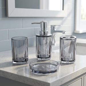 Juego de Dispensadores de Jabón para Baño de Acrílico Ecológico de Cuatro Piezas, Modelo 825-6 - Product Image 2