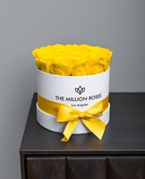 Boîte à fleurs décorative géante personnalisée avec logo noir en feuille métallisée, tube rond énorme pour roses éternelles, cadeaux de la Saint-Valentin, boîte à chapeau extra-géante