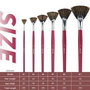 HECHUNZI Premium Ensemble de pinceaux en poils de sanglier Soies de porc raides Cheveux naturels Profession Artiste <span class=keywords><strong>Peinture</strong></span> à l'<span class=keywords><strong>huile</strong></span> Pinceaux de 6 pièces - Product Image 4