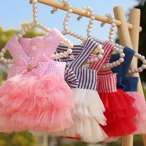 Roupas de Luxo para Animais de Estimação em Rosa para Cerimônias de Verão, Vestido para Gato e Cachorro - Product Image 1