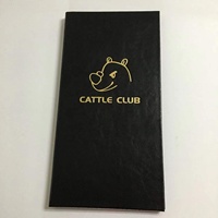 Logo Emboss Personnalisé Rechargeable 5.5*11 "Double Panneau Rétro-Éclairé Couverture En Cuir LED Menu Livre Avec Chargeur