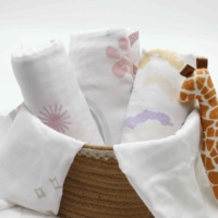 Vente en gros de couvertures pour nouveaux-nés 70% bambou + 30% coton impression numérique confort pour bébé couverture à langer en mousseline de bambou pour nouveau-nés