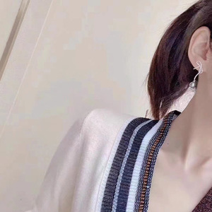 21336 S925 Silver Ear Nails with 8-12mm Round Beads DIY <b>Pearl</b> Accessories Tray Bow Ear Nails for <b>Pearl</b> <b>Earrings</b> - Product Image 3