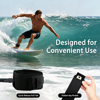 Laisse de surf droite 10 pieds, corde de jambe flottante à faible résistance avec manchette rembourrée et pivot, 7 couleurs pour le SUP et le surf