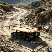 Camion benne sur chenilles télécommandé industriel, véhicule de transport tout-terrain robuste pour la construction et l'agriculture